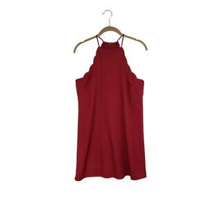 Lulus Endlessly Endearing Mini Dress Scalloped Wine Red Size Medium Lulus Size M